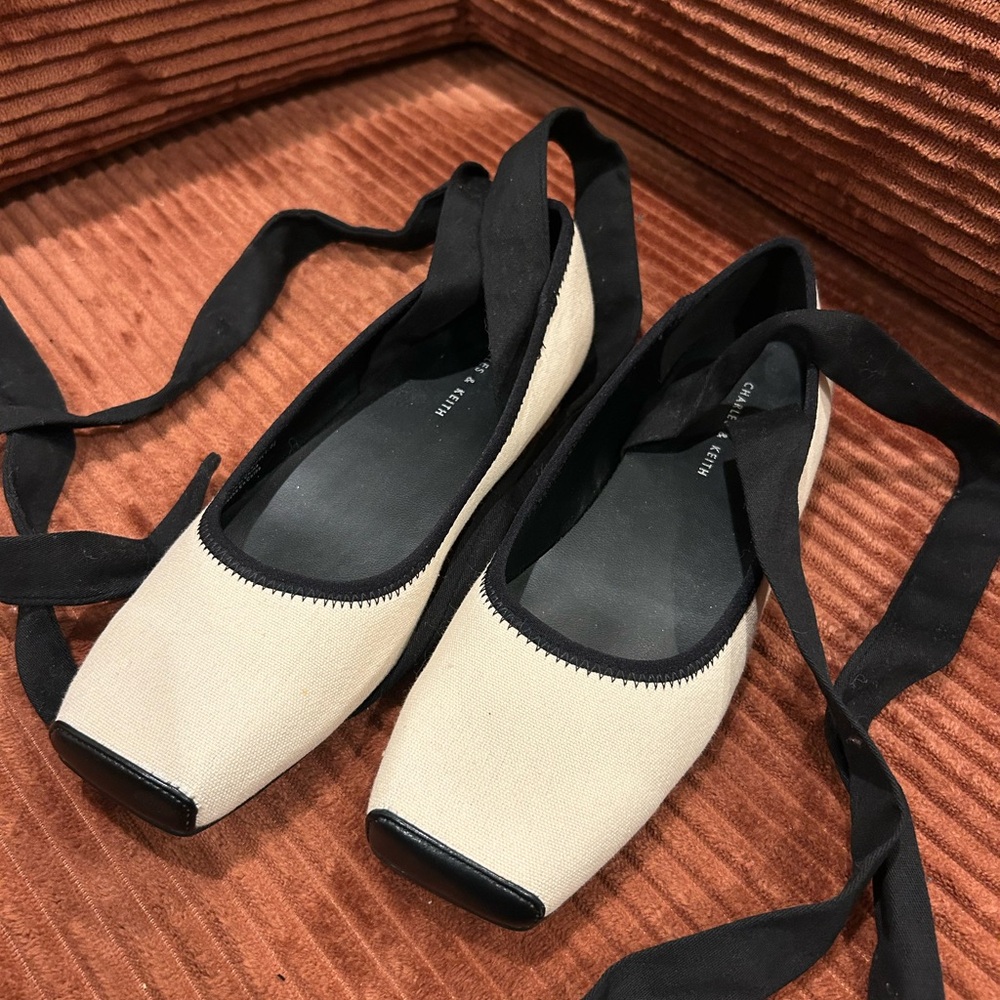 Tie-Around Canvas Ballerina Flats